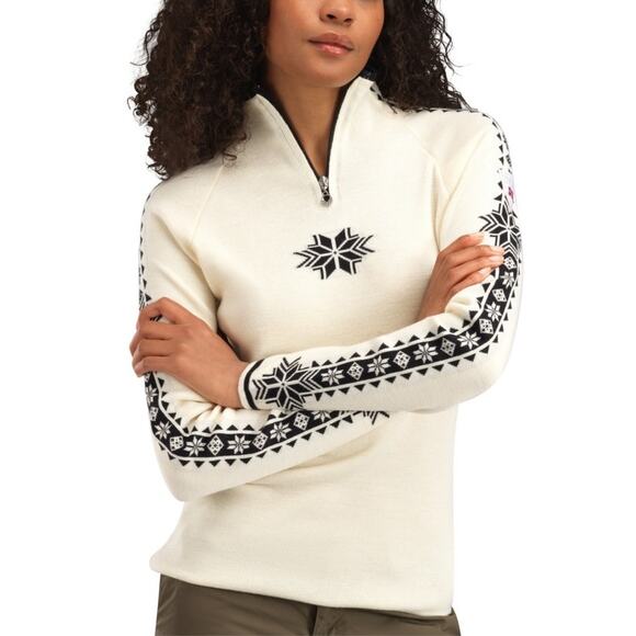 DALE OF NORWAY Geilo Sweater Merino Wool Nordic Half Zip in Cream Women’s Medium - Picture 2 of 14
